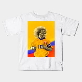 Carlos Valderrama - Colombia Football Artwork Kids T-Shirt